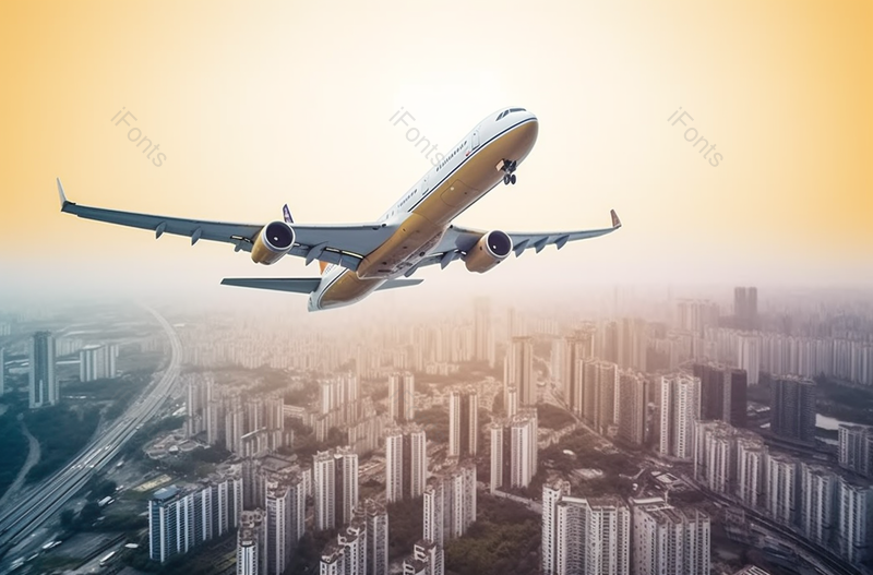 飞机高架桥城市建筑都市景观宏伟日落现代旅游业实拍摄影图,高清,摄影图,摄影图片,图片大全,摄影图免费下载